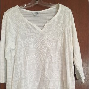 Lucky Brand 1x plus size white top